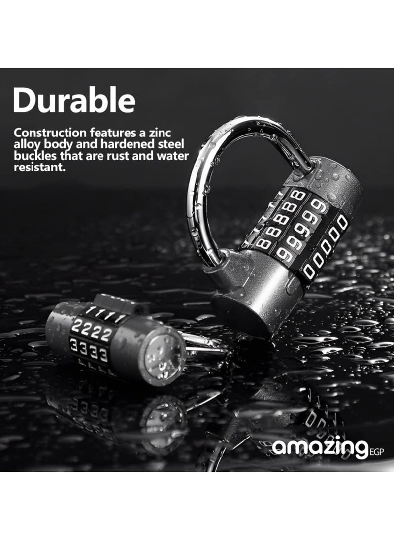 amazing.EGP - Digital Lock for School Locker 5 Digit, Gym, Travel Suitcase, Filing Cabinet, Fence, Toolbox, Suitcase, Zinc Alloy, Waterproof with Durable Structure - Image 1