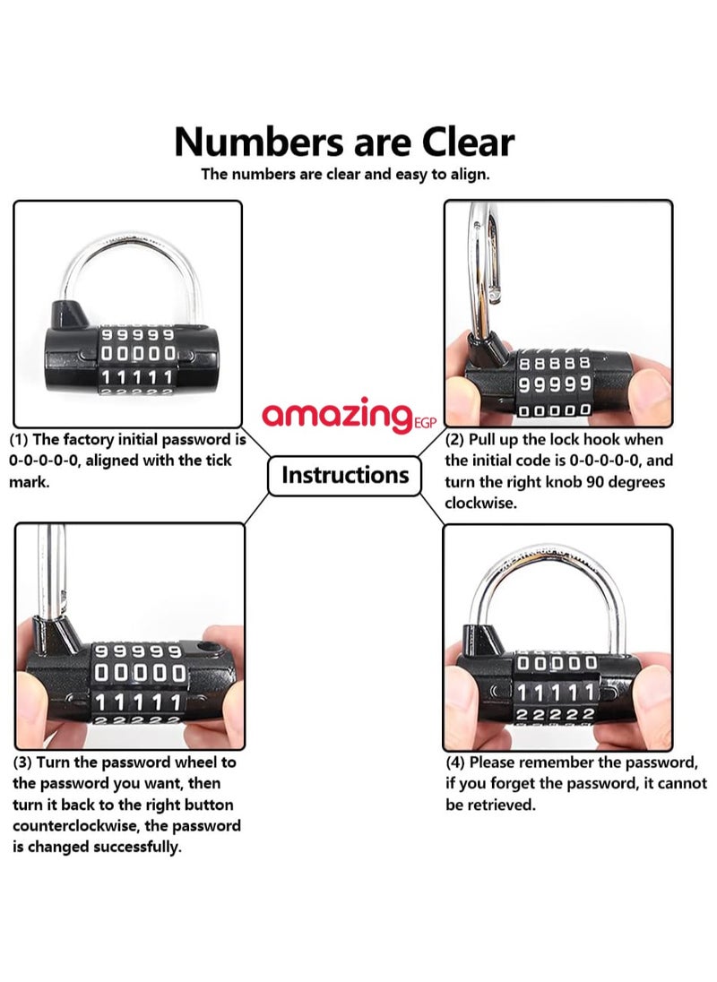 amazing.EGP - Digital Lock for School Locker 5 Digit, Gym, Travel Suitcase, Filing Cabinet, Fence, Toolbox, Suitcase, Zinc Alloy, Waterproof with Durable Structure - Image 1