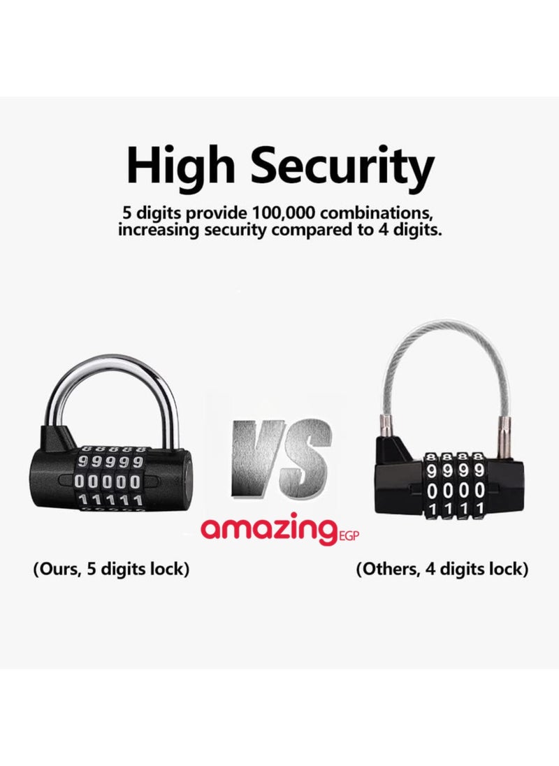 amazing.EGP - Digital Lock for School Locker 5 Digit, Gym, Travel Suitcase, Filing Cabinet, Fence, Toolbox, Suitcase, Zinc Alloy, Waterproof with Durable Structure - Image 1