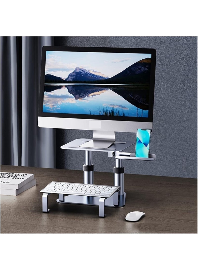 Gravity Dual Monitor Arm Computer Monitor Stand Height Adjustable Retractable Mount Desk Laptop Riser Keyboard Support Computer Monitor Stand - Image 2
