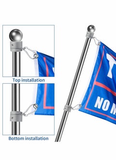 Y&D Flag Pole Rings Aluminum Alloy Mounting 360 Degree Rotating Flagpole Anti Wrap with Clip Hook for 1 Inch Diameter (Silver)  - Image 4