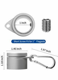 Flag Pole Rings Aluminum Alloy Mounting 360 Degree Rotating Flagpole Anti Wrap with Clip Hook for 1 Inch Diameter (Silver) - pzsku/Z5E8629511E45BFD93E02Z/45/_/1700215577/58590adb-5986-4860-9f62-28d6858d317b