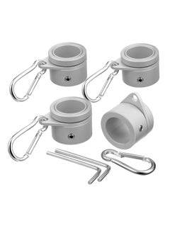 Y&D Flag Pole Rings Aluminum Alloy Mounting 360 Degree Rotating Flagpole Anti Wrap with Clip Hook for 1 Inch Diameter (Silver)  - Image 1