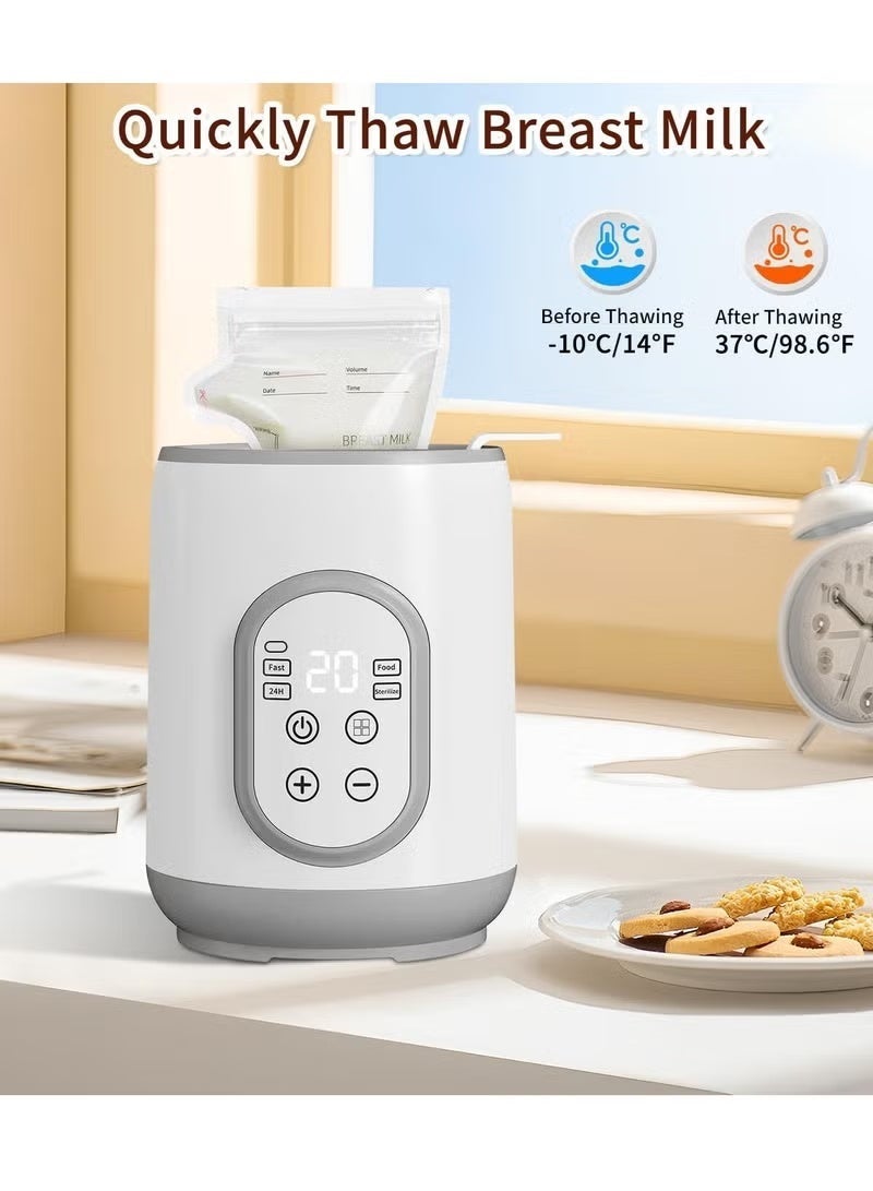Baby Bottle Warmer, Breast Milk Warmer, Fast and Versatile Bottle Sterilizer and Food Warmer With Smart Temperature Control and Timer, Suitable For Breast Milk or Formula Milk, With Defrost, Keep Warm, Warm Baby Food Jar Functions - Image 5