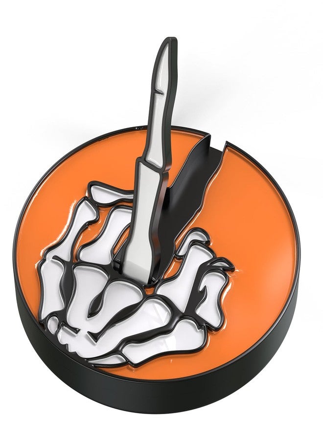 Syren Bone Skeleton Middle Finger Golf Ball Marker with Magnetic Hat Clip Alignment, Funny Golf Accessories Great Gift for Golf Lovers Golf Cap Premium Gifts Golf Enthusiasts (Orange Bone) - Image 1