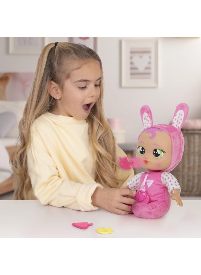 Cry Babies Newborn Mealtime Julie Interactive Doll – Cries Light-Up Tears, Reacts to Feeding and Spits Out Wrong Food Accessories, Includes Pacifier and Interactive Mealtime Accessories, Perfect Gift for Kids - Image 3