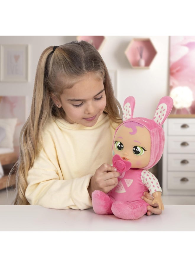 Cry Babies Newborn Mealtime Julie Interactive Doll – Cries Light-Up Tears, Reacts to Feeding and Spits Out Wrong Food Accessories, Includes Pacifier and Interactive Mealtime Accessories, Perfect Gift for Kids - Image 2