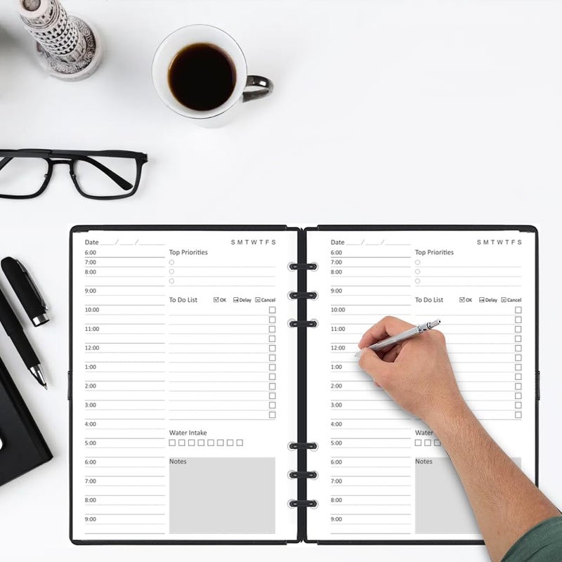 Cheericome Undated Daily Planner Refill - A5 Planner Inserts, 100 Sheets/200 Pages, 6 Hole Refills Paper, Planners Refills for Filofax, College Ruled, 5.8 X 8.26 Inch, 6-Hole Punched, 100gsm - Image 5