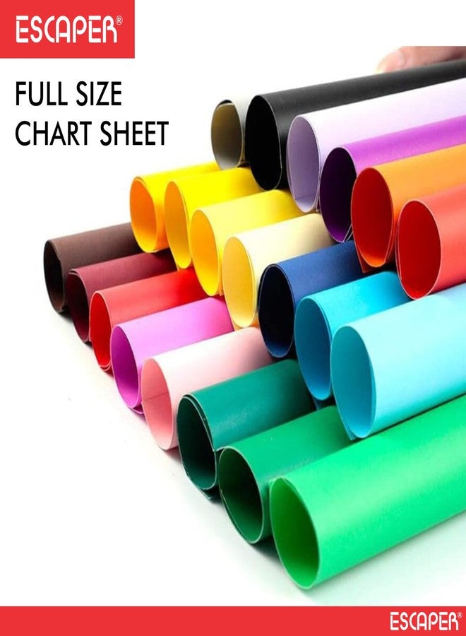 ESCAPER Full Size Color Chart Sheets 10 Assorted Color Sheets (70 x 56 cm) 200 GSM Thick Paper for Craft, School Projects, Posters, DIY Art and Decorations Unruled Smooth Finish (Pack of 10) - Image 3