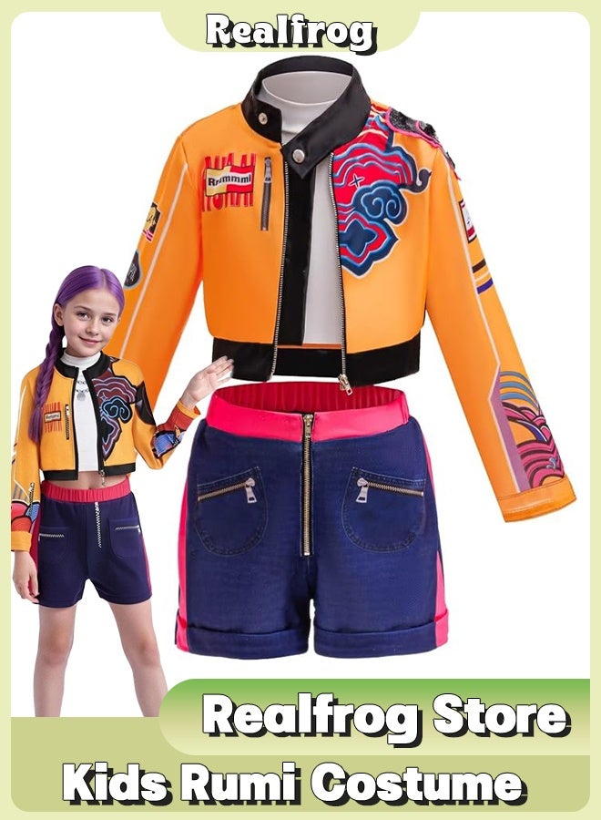 Realfrog Kpop Demon Rumi Cosplay Costume for Kids, Hunters Pop Singers Rumi Idol Stage Role Play Outfits Halloween Dress Up for Women Girls - Image 1