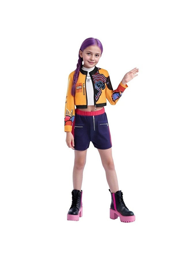 Realfrog Kpop Demon Rumi Cosplay Costume for Kids, Hunters Pop Singers Rumi Idol Stage Role Play Outfits Halloween Dress Up for Women Girls - Image 3