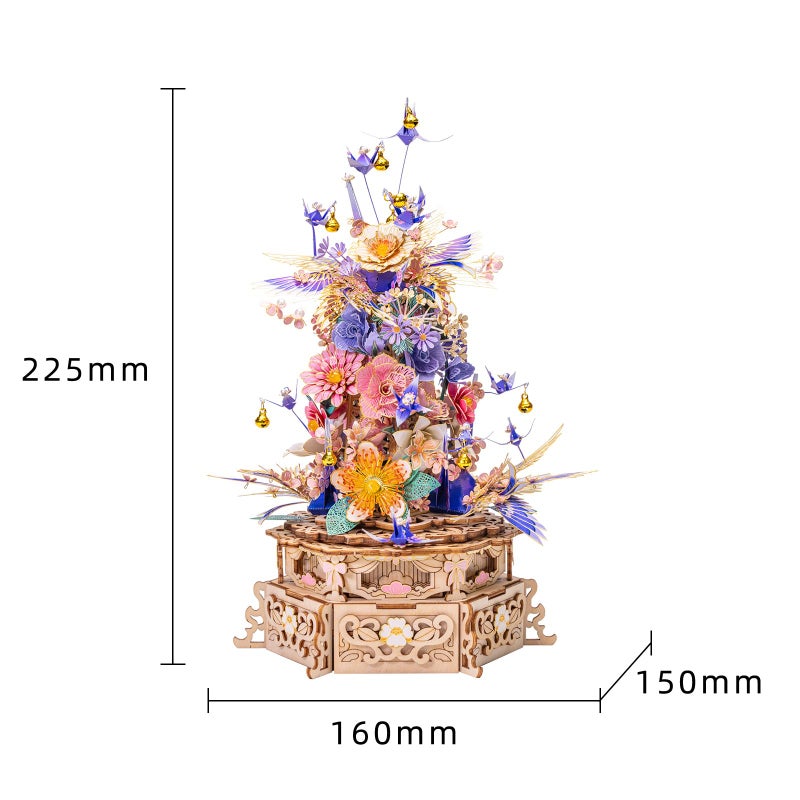 MU 3D Wood and Metal Puzzles Feast of Flower for Adults, Model Kits Building Night Light Puzzle DIY Set, New Year and Birthday Xmas Gift Home Decor - Image 2