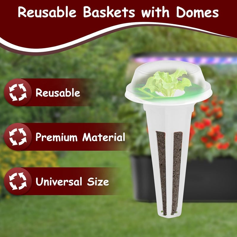 GoorDik 121 pcs Seed Pod Kit for Aerogarden  Grow Anything Kit for Indoor Hydroponics Growing System Hydroponics Pods Supplies with 30 Grow Sponges 30 Pod Labels 30 Grow Baskets 30 Grow Domes 1 Tweezers - Image 5