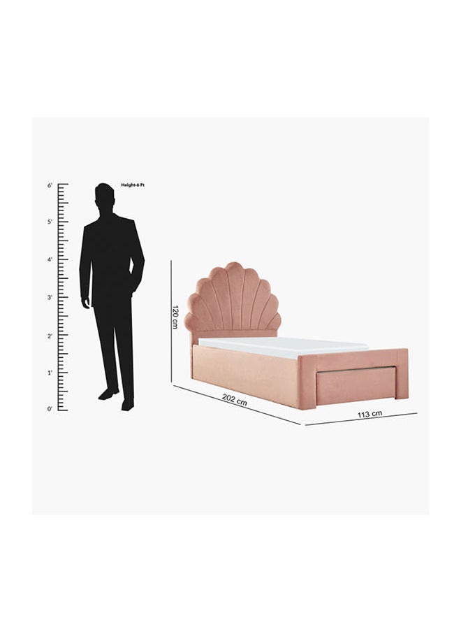 Halmstad Seashell Single Upholstered Bed With Drawer