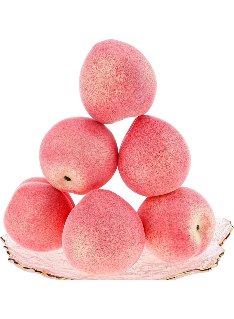Artificial Lifelike Peach Fruit Decoration Set, 6 Pieces for Home & Party Decor - Image 1