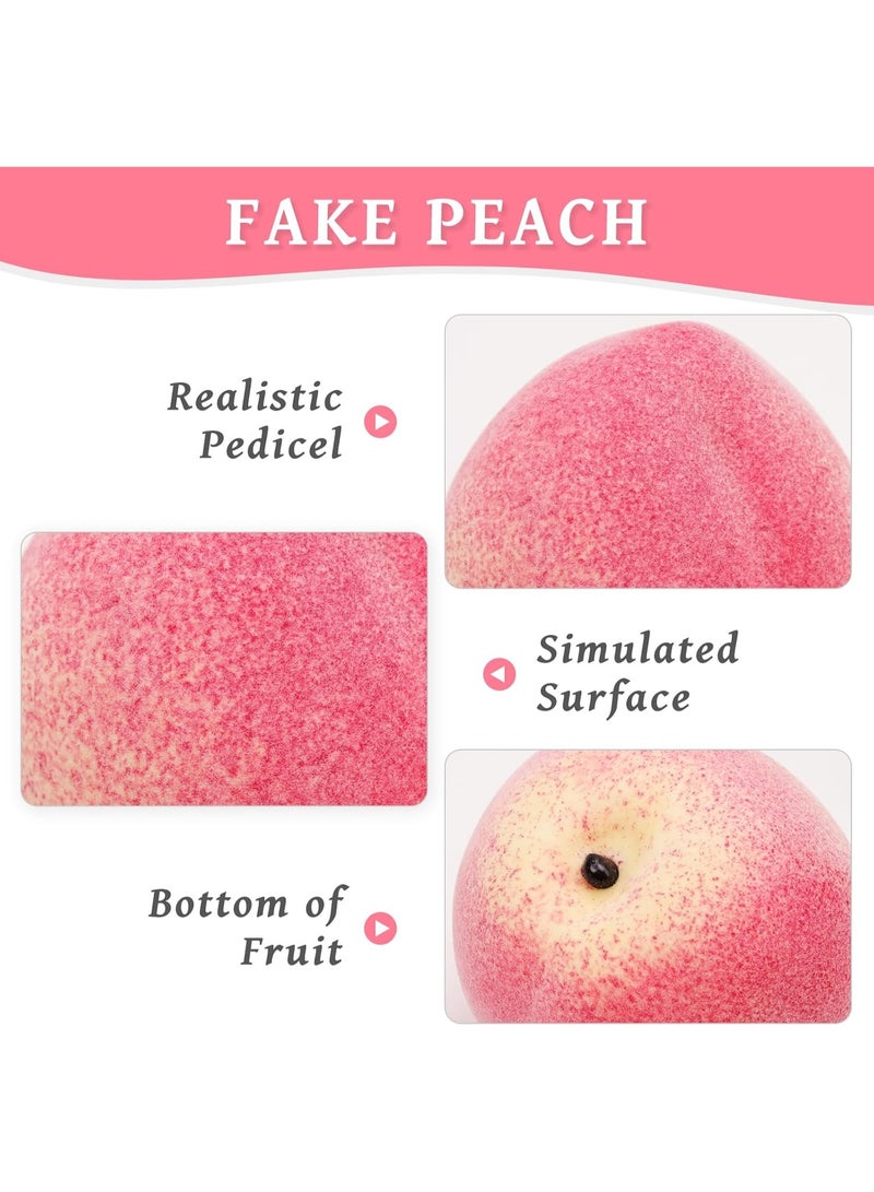 Artificial Lifelike Peach Fruit Decoration Set, 6 Pieces for Home & Party Decor - Image 4