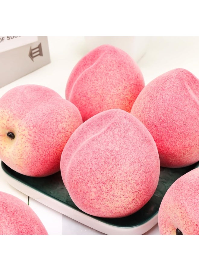 Artificial Lifelike Peach Fruit Decoration Set, 6 Pieces for Home & Party Decor - Image 2
