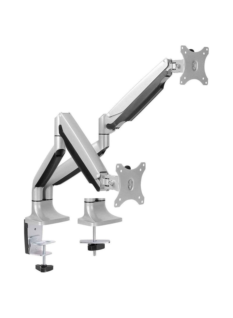 Premium Aluminum Gas Spring Monitor Mounting Arm - Dual - Heavy Duty Holds 13" to 32" Screens - Image 1