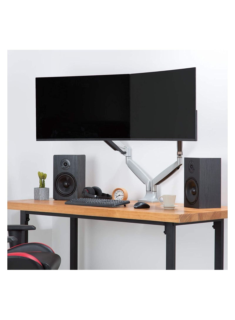Premium Aluminum Gas Spring Monitor Mounting Arm - Dual - Heavy Duty Holds 13" to 32" Screens - Image 5