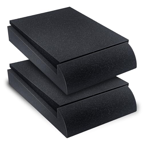 Liquid Stands Studio Monitor Sound Isolation Pads for Speakers 5" High-Density Speaker Foam Pads That Prevents Vibrations Angled Speaker Riser - Acoustic Speakers Isolation Pad for Floor, Desktop - Image 1