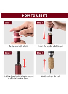 Excefore Portable Air Pressure Wine Opener, 2 in 1 Cork Wine Opener Needle with Foil Cutter, Handheld Cork Opener, Effortless Wine Opening  - Image 3