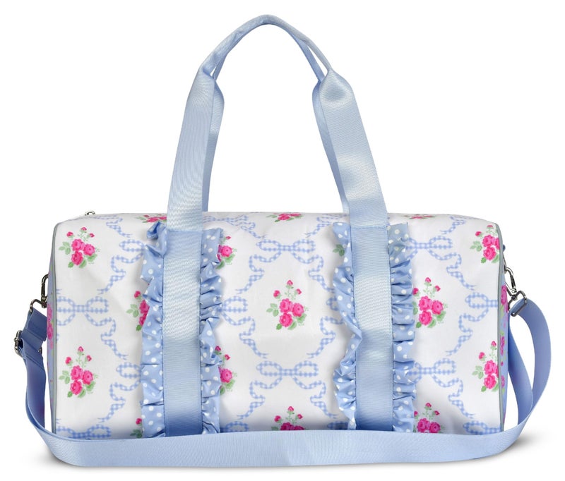 iscream 17 x 10 Duffle Bag with Double Handles Removable Adjustable Should Strap and Ruffle Accents Vintage Vibes - Image 2