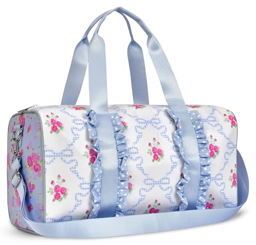 iscream 17 x 10 Duffle Bag with Double Handles Removable Adjustable Should Strap and Ruffle Accents Vintage Vibes - Image 3