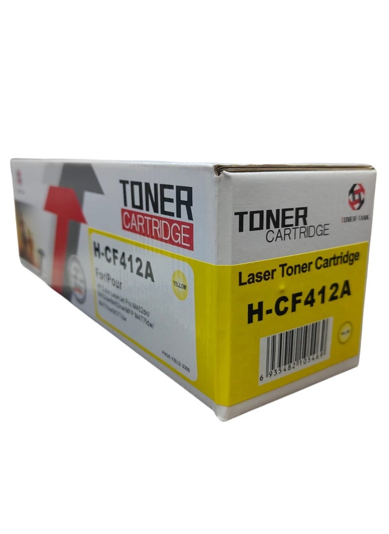 Toner Cartridge Toner Cartridge 410A CF412A Compatible with HP LaserJet M254/M477 Printer (Yellow)  - Image 1