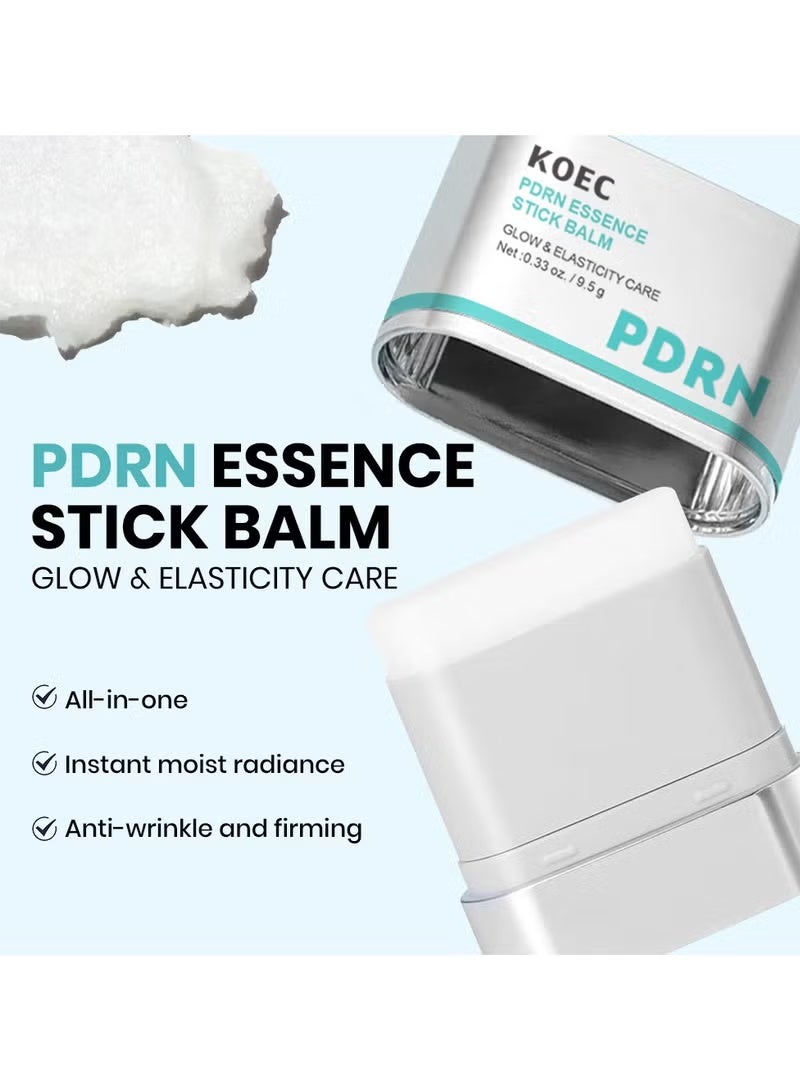 KOEC PDRN Essence Stick Balm, PDRN Collagen Multi Wrinkle Stick, All-in-One Eye & Neck Treatment, Glow Makeup Base & Face Treatment Balm, Plumping, Fine Lines (0.33 oz.) - Image 2