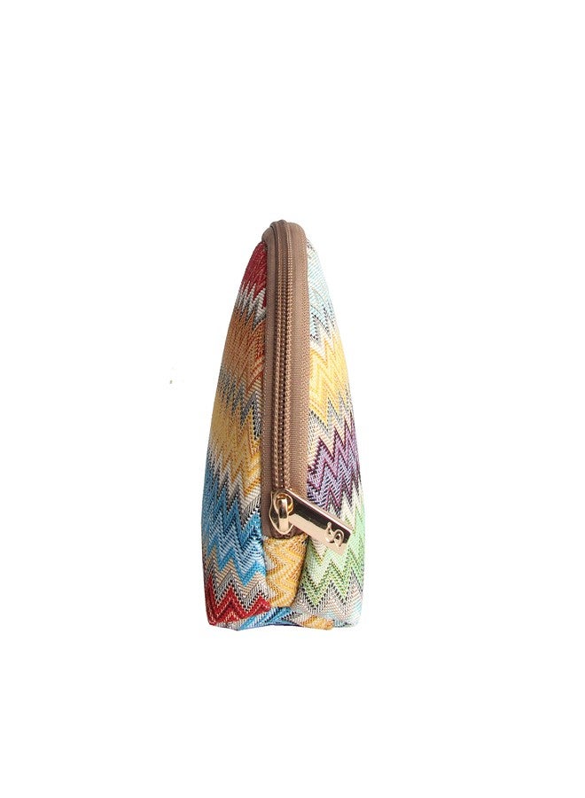 Signare Tapestry Cosmetic Bag Toiletry Makeup Bag for Women With Zig-Zag Aztec Design (COSM-AZT) - Image 3
