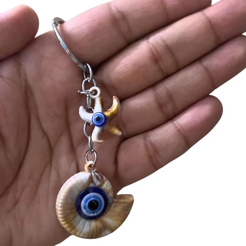 GJ Premium Turkish Evil Eye Keychain - Blue & Silver | Gender-Inclusive Design, Metal, Ideal Gift (Shank, Shank) - Image 3