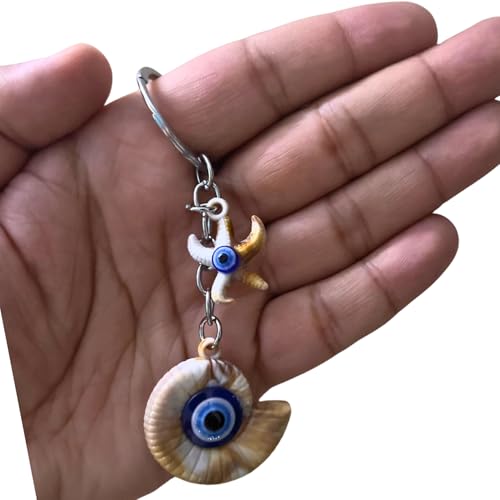 GJ Premium Turkish Evil Eye Keychain - Blue & Silver | Gender-Inclusive Design, Metal, Ideal Gift (Shank, Shank) - Image 2