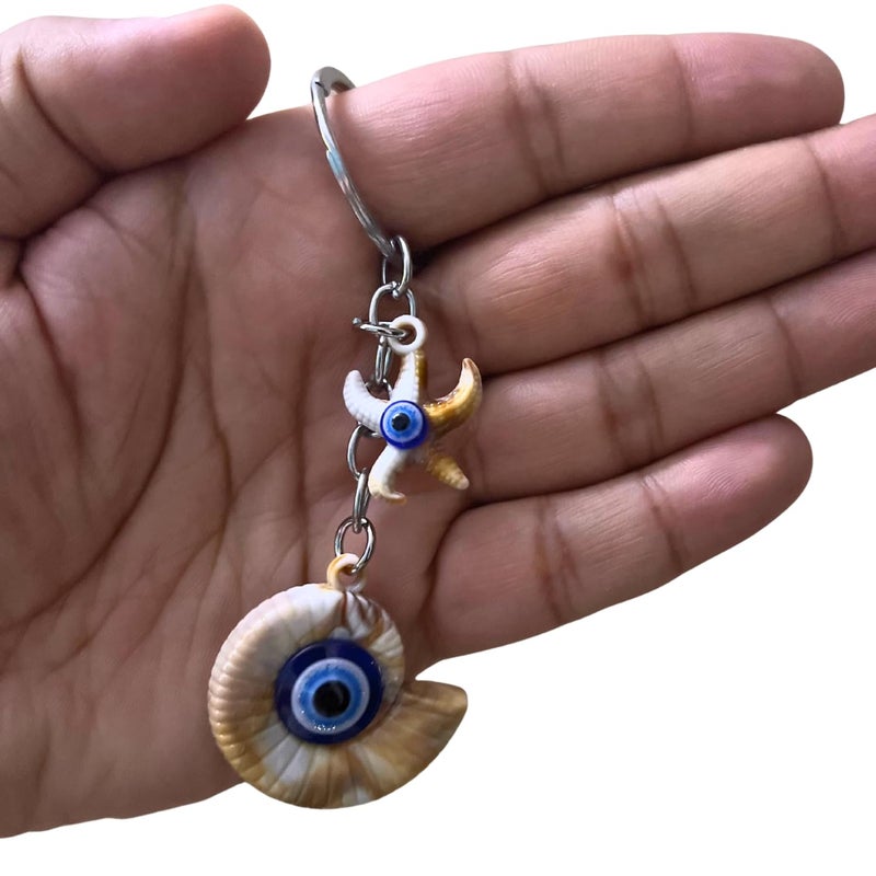 GJ Premium Turkish Evil Eye Keychain - Blue & Silver | Gender-Inclusive Design, Metal, Ideal Gift (Shank, Shank) - Image 5