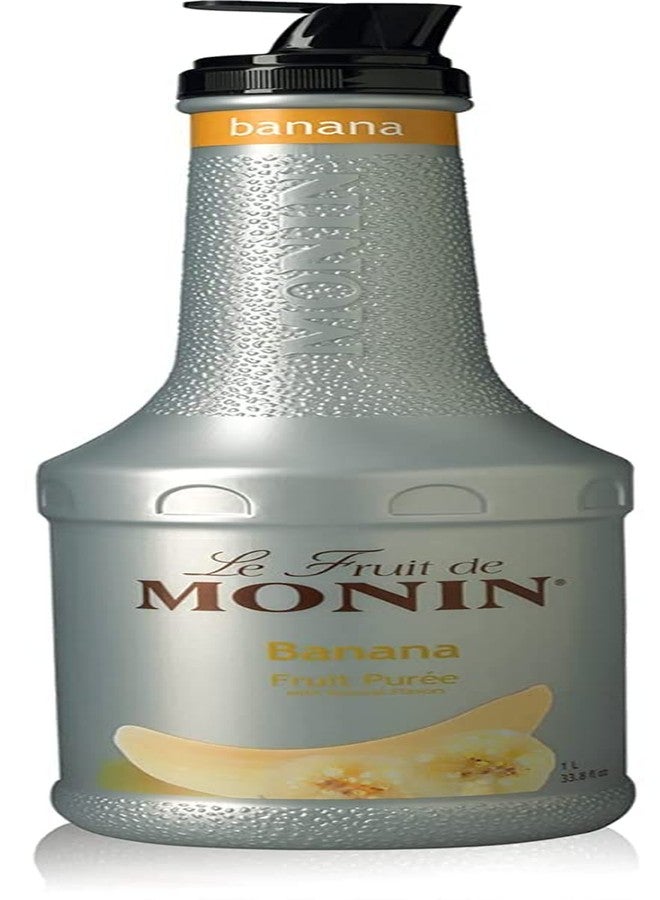 Monin Banana Puree Fruit Puree, 1 Liter (01-0407) Category: Drink Syrups - Image 1