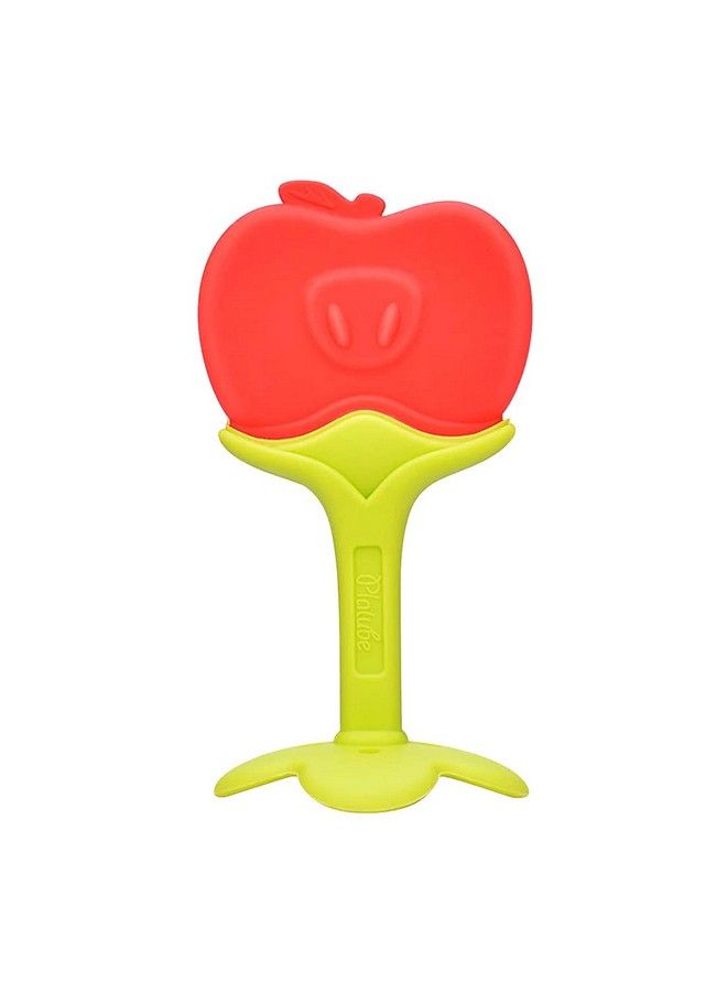 Alya The Cheeky Kidzz Fruit Shape Silicone Teether Teething Toys For Baby Textured Molar Teeth Soother Massage; Infants Dental Care Baby Teether (Apple Peach Pack Of 2) - Image 3