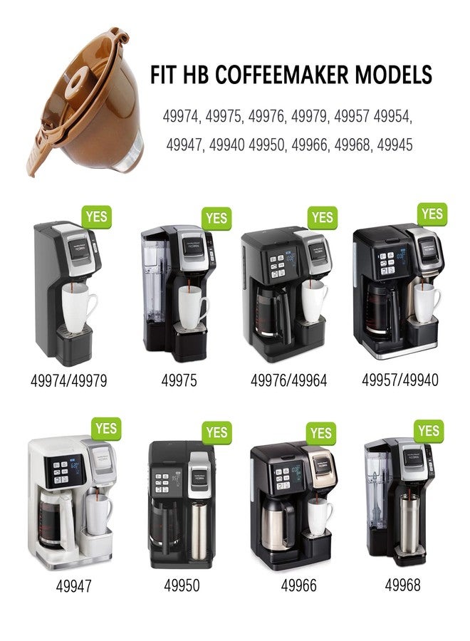 Cestlaive 2-Pack Single Serve Ground coffee Brew Basket for Hamiltion FlexBrew Coffee Maker Models 49974 49975 49976 49979 49957 49954 49947 49940 49950 49966 49968 Filter Part, Brown - Image 2