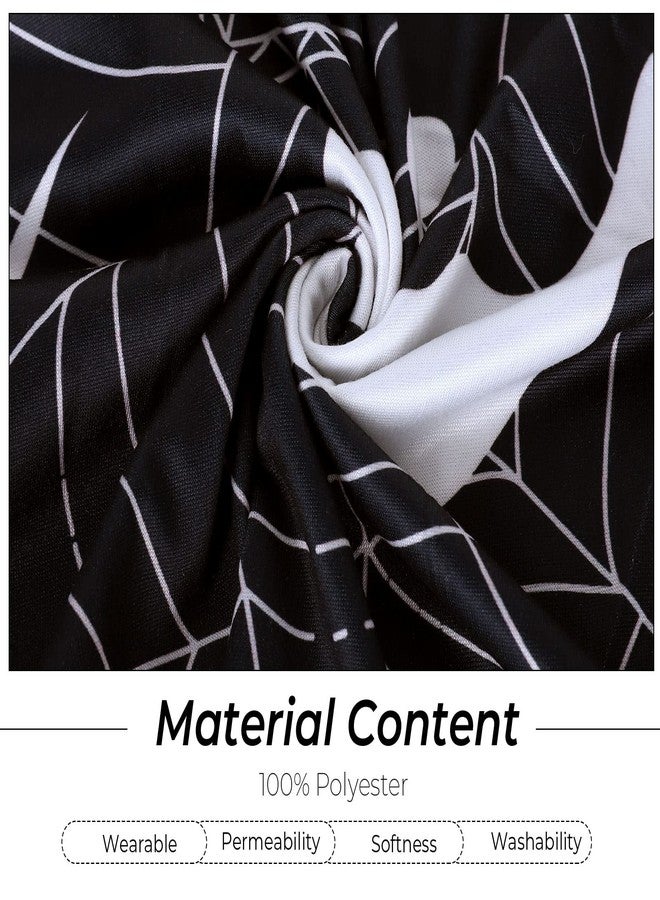 Whaline 4Pcs Halloween Chair Covers Black White Spider Web Ghost Skull Pattern Dining Chair Slipcovers Stretch Elastic Seat Covers for Halloween Party Home Kitchen Hotel Restaurant Ceremony Decor - Image 3