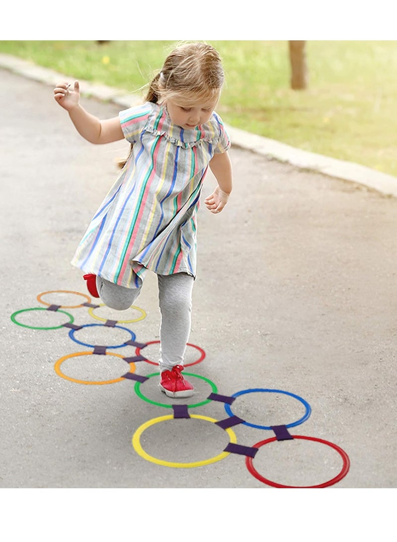 ALCOACH Hopscotch Rings Game - Set of 10, 10 Multi-Colored Rings and 15 Links for Girls and Boys to Play Outdoor in the Garden or Indoor baby - 39 - Image 2