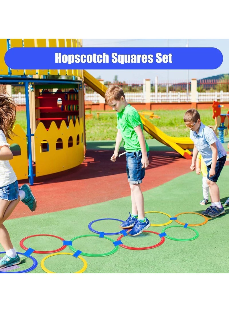 ALCOACH Hopscotch Rings Game - Set of 10, 10 Multi-Colored Rings and 15 Links for Girls and Boys to Play Outdoor in the Garden or Indoor baby - 39 - Image 5