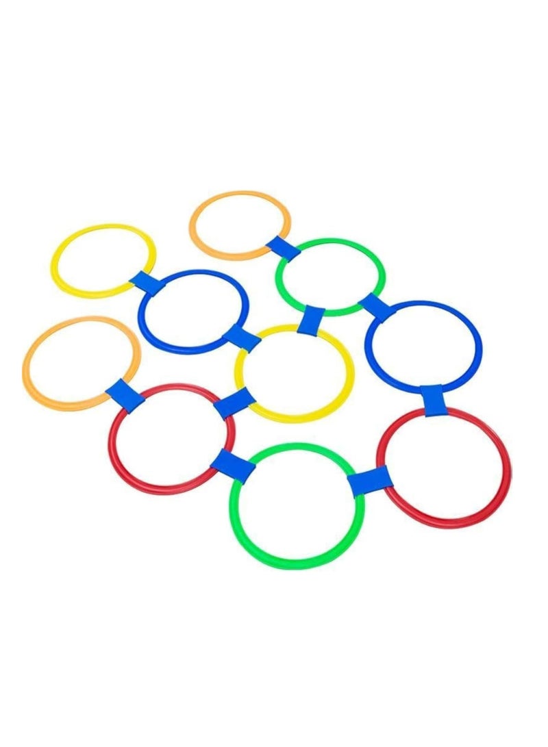 ALCOACH Hopscotch Rings Game - Set of 10, 10 Multi-Colored Rings and 15 Links for Girls and Boys to Play Outdoor in the Garden or Indoor baby - 39 - Image 3