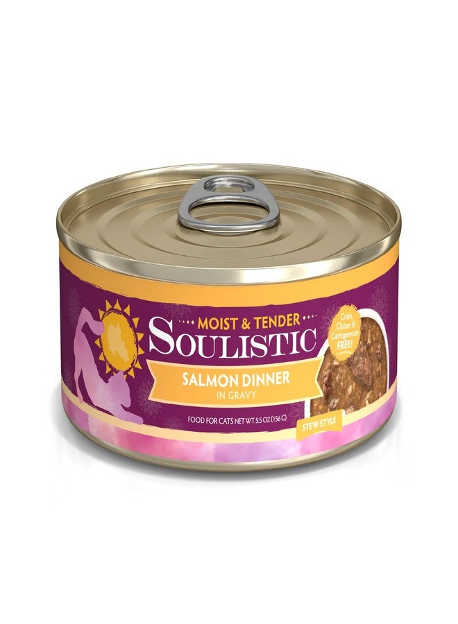 Soulistic سمك سلمون سوليستيك طري ولذيذ، مع مرق اللحم، علبة 5.5 أونصة، عبوة من 8 قطع - Image 1