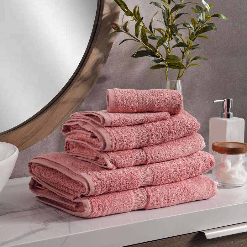 Pan Home Blush 6-Piece Bath Towel Set for Everyone