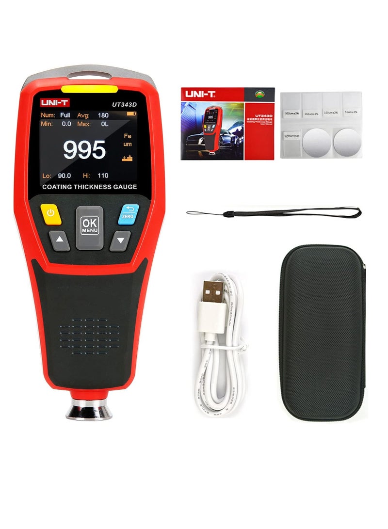 UNI-T UT343D Digital Coating Gauge Meter Thickness Tester with USB Data Function Car Detector Automotive Coating Refinishing Cars Paint Tester Meter  - Image 1