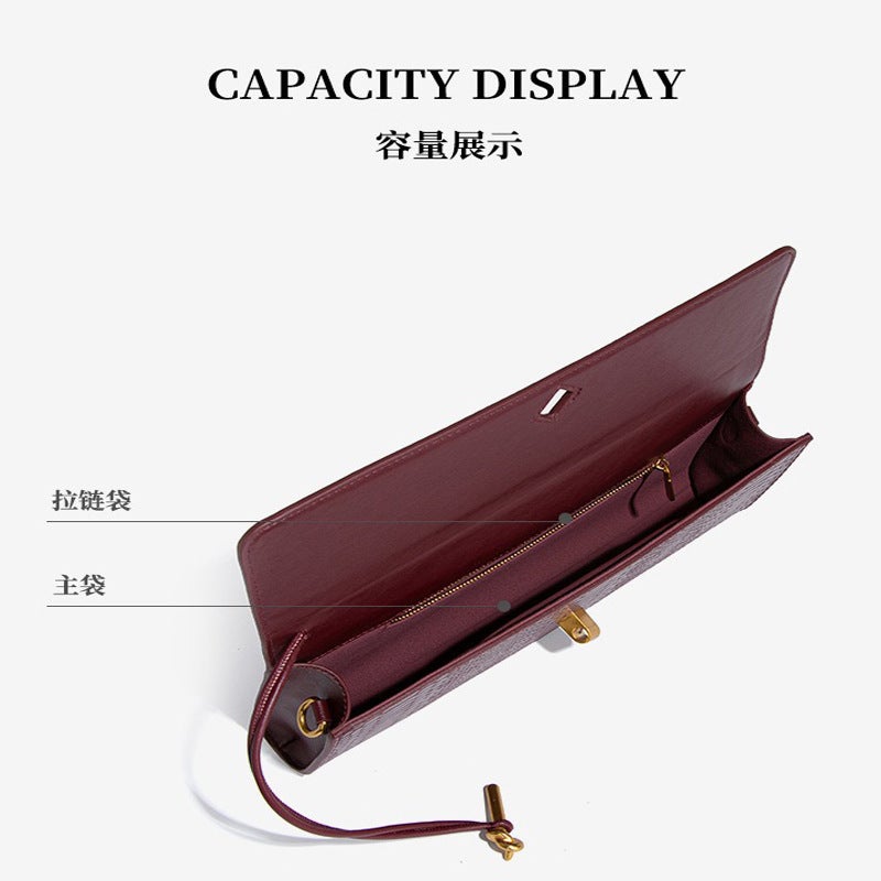 Guangzhou Baiyun Factory Retro Snake Pattern Woven Handheld Dinner Bag Long Women'S Shoulder Handbag Baguette Bag New Style - Image 3