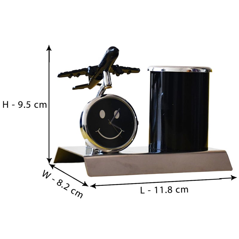Saugat Traders Gift Set for Father Metal Aeroplane Pen Stand with Clock Showpiece with Father Scroll Card Birthday Gift Memorable Gift for Dad Fathers Day Wedding Anniversary - Image 5