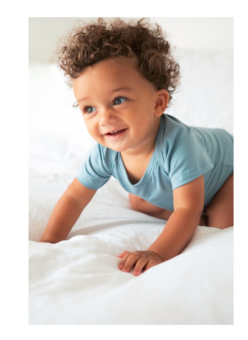 Anvi Baby - Organic Bamboo Spandex Bodysuit- Celestial Blue - Image 1
