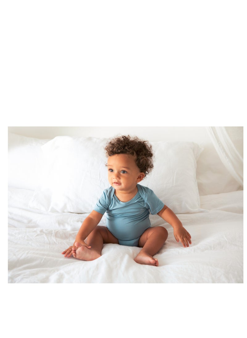 Anvi Baby - Organic Bamboo Spandex Bodysuit- Celestial Blue - Image 1