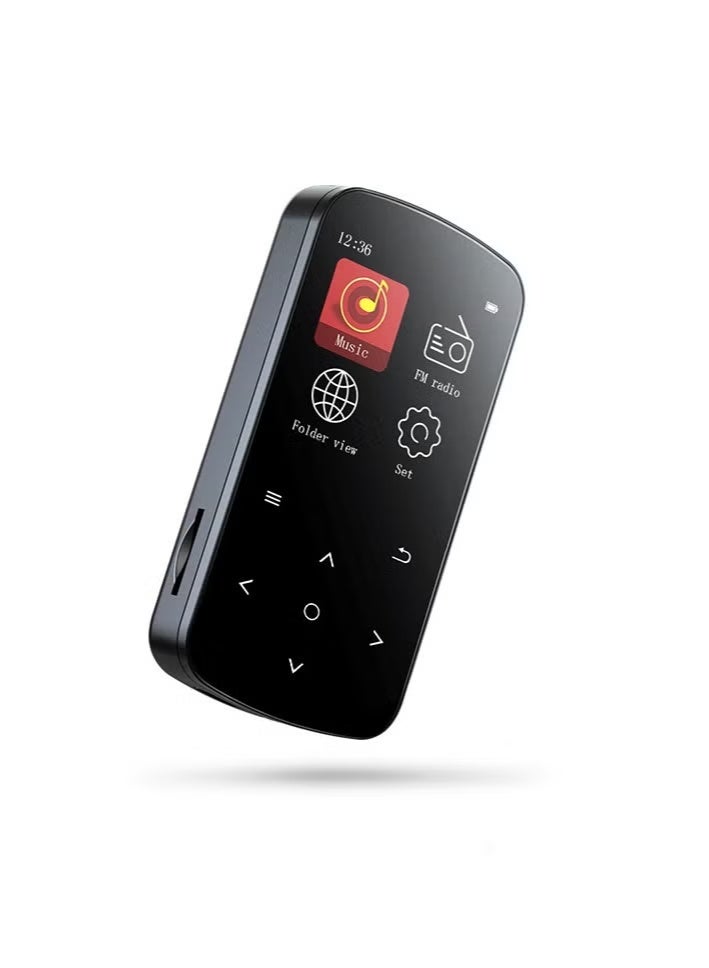 إكس ليفيل مشغل MP3 128 جيجابايت مع بلوتوث 5.2 ، 1.5 بوصة شاشة ملونة زر لمس حساس ، مشغل MP3 للموسيقى hi-fi مع مقطع مقياس دقة الصوت قارئ بطاقة مسجل ، وظيفة للرياضة الجري - Image 3