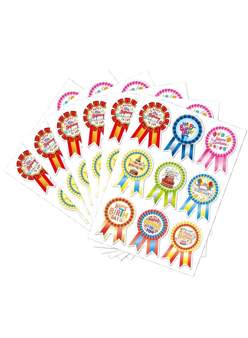 SYOSI Happy Birthday Stickers for Kids Adults 20 Sheet 180 Pcs Large Happy Birthday Adhesive Stickers Party Gifts Bags Box Celebration Envelope Sealing Gift Wrap Decorations - Image 1