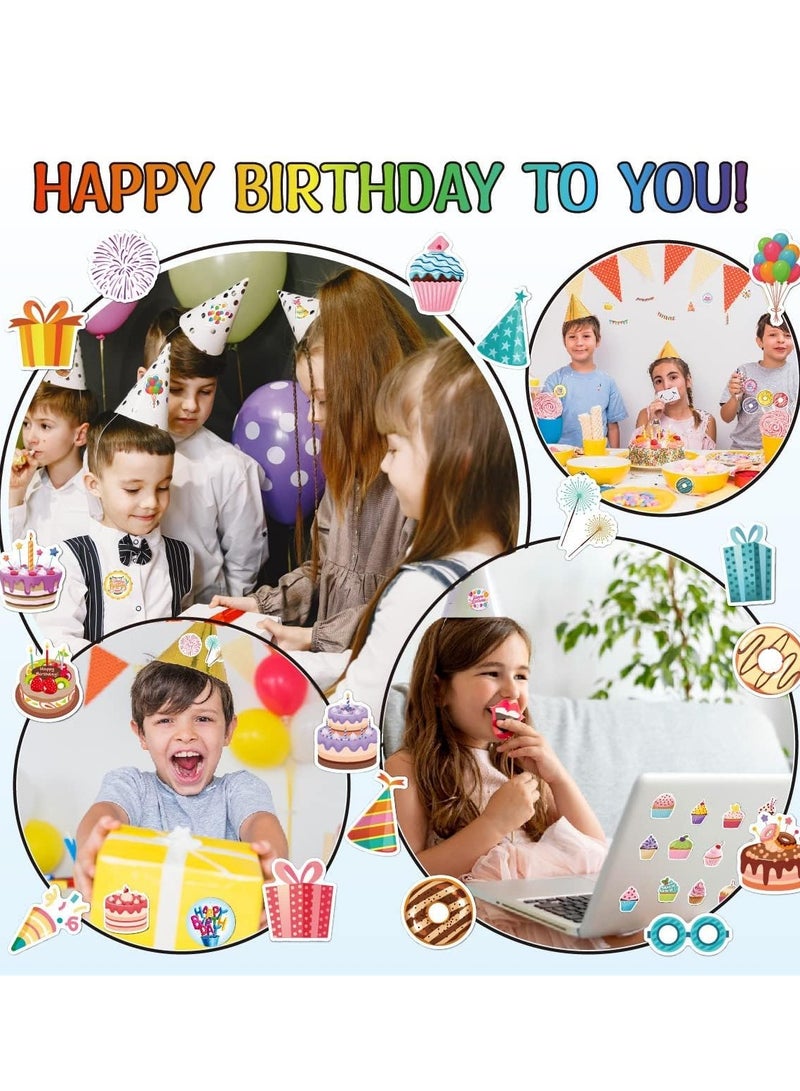 SYOSI Happy Birthday Stickers for Kids Adults 20 Sheet 180 Pcs Large Happy Birthday Adhesive Stickers Party Gifts Bags Box Celebration Envelope Sealing Gift Wrap Decorations - Image 2